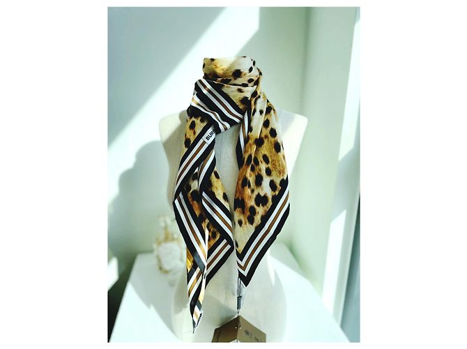 Burberry Seidenschal mit Leopardenmuster Schwarz - Ansicht 5