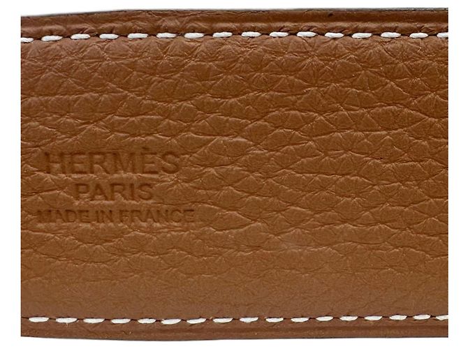 Hermès Doppelseitiger Logo-Gürtel Matte Silber Schnalle Gold Schwarz - Ansicht 14