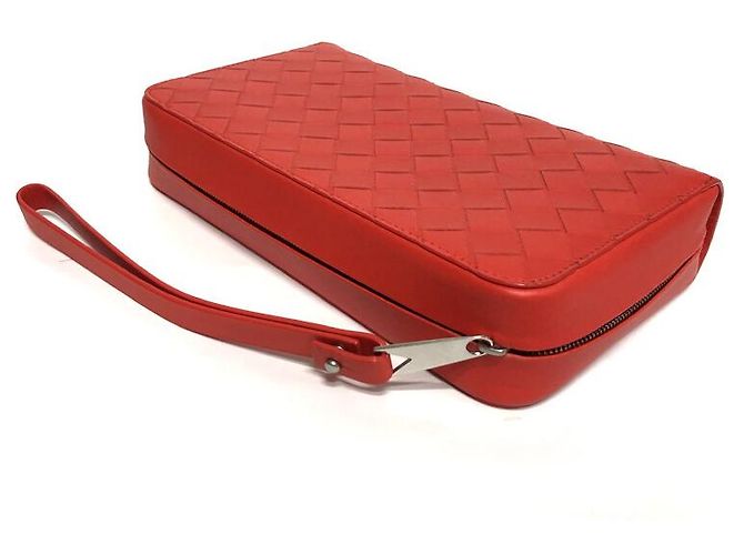 Bottega Veneta Clutch e Portafoglio Lungo Rosso - vista 12