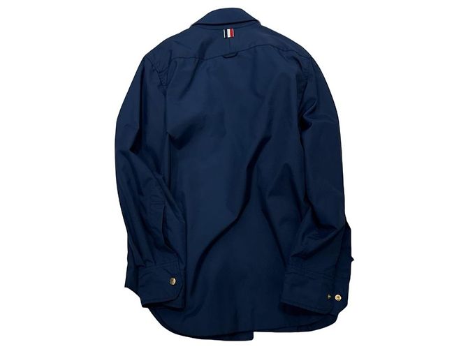 Thom Browne Tech Zip-Up Overshirt Jacket One Size Navy Blue - view 7