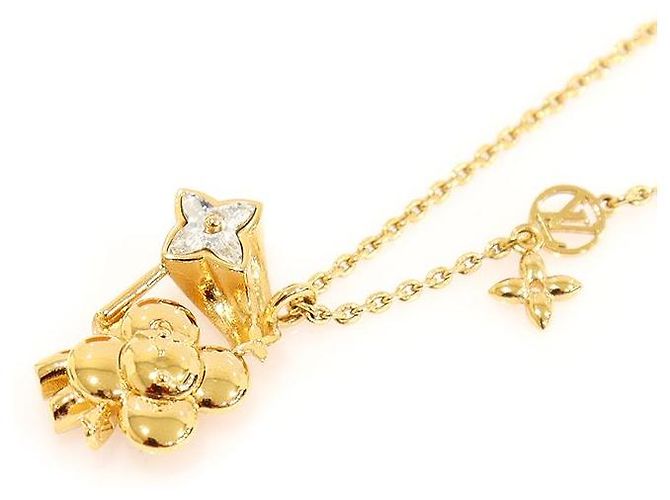 Louis Vuitton Collana Vivienne in Cristallo Dorato D'oro - vista 2