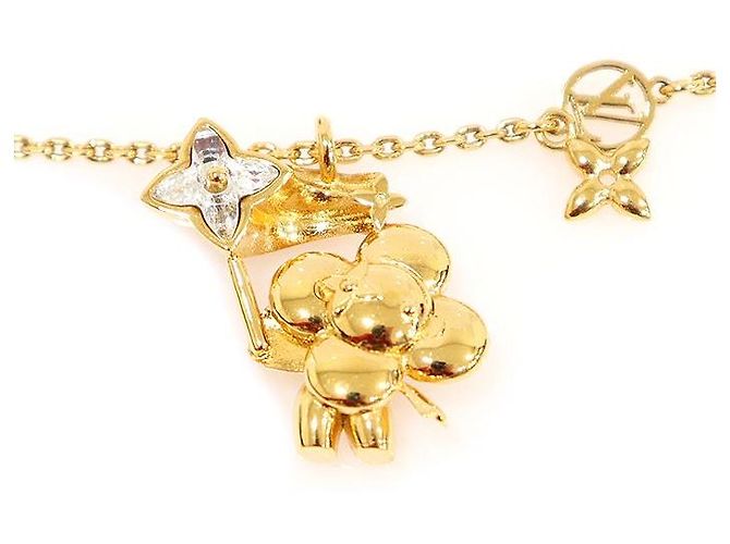 Louis Vuitton Collana Vivienne in Cristallo Dorato D'oro - vista 4