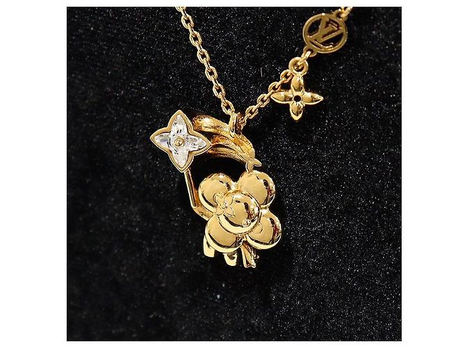 Louis Vuitton Collana Vivienne in Cristallo Dorato D'oro - vista 6