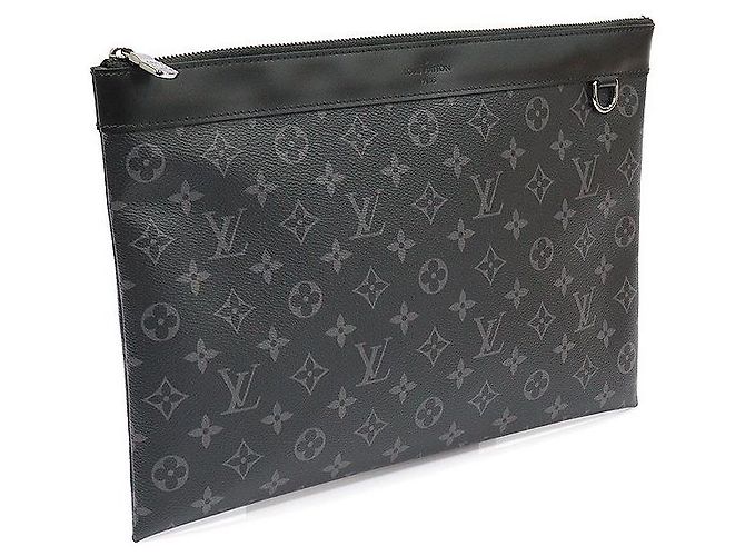 Louis Vuitton Monogram Eclipse Canvas Pochette Clutch Schwarz - Ansicht 3