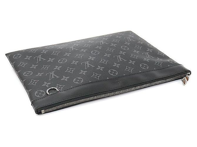 Louis Vuitton Monogram Eclipse Canvas Pochette Clutch Schwarz - Ansicht 4