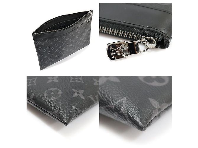 Louis Vuitton Monogram Eclipse Canvas Pochette Clutch Schwarz - Ansicht 6
