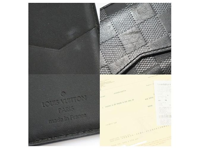 Louis Vuitton Organizer da tasca in pelle Damier Infini Onyx Argento Nero - vista 7