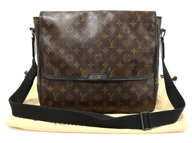 Louis Vuitton Borsa a tracolla Messenger Bast GM in tela Macassar con monogramma Nero - vista 2