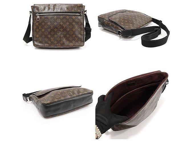 Louis Vuitton Borsa a tracolla Messenger Bast GM in tela Macassar con monogramma Nero - vista 4