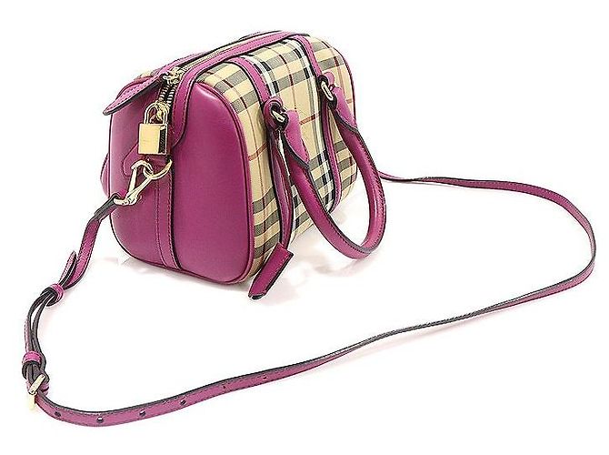Burberry Horspberry Karomuster Canvas Alchester Umhängetasche klein Braun - Ansicht 2