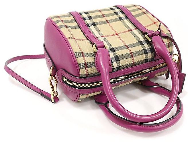Burberry Horspberry Karomuster Canvas Alchester Umhängetasche klein Braun - Ansicht 3