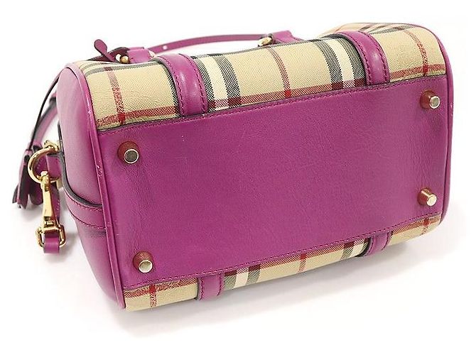 Burberry Horspberry Karomuster Canvas Alchester Umhängetasche klein Braun - Ansicht 4