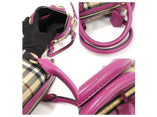 Burberry Horspberry Karomuster Canvas Alchester Umhängetasche klein Braun - Ansicht 5