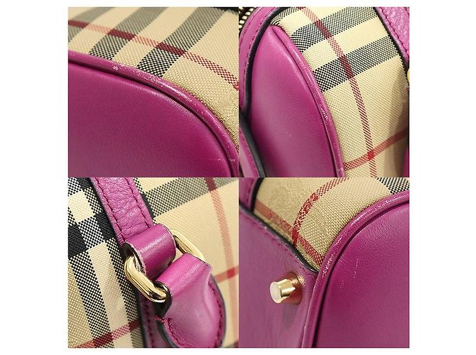 Burberry Horspberry Karomuster Canvas Alchester Umhängetasche klein Braun - Ansicht 6