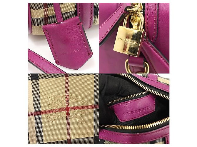 Burberry Horspberry Karomuster Canvas Alchester Umhängetasche klein Braun - Ansicht 7