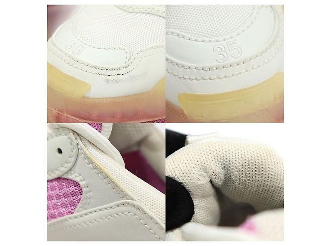 Balenciaga Sneakers Donna Triple Trainer Bianco Rosa Suola Trasparente - vista 6