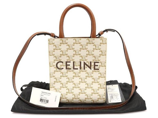 Céline Trio Canvas Kalbsleder Tan Cabas Mini Vertikal Mehrfarben - Ansicht 2
