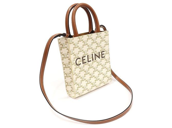 Céline Trio Canvas Kalbsleder Tan Cabas Mini Vertikal Mehrfarben - Ansicht 3