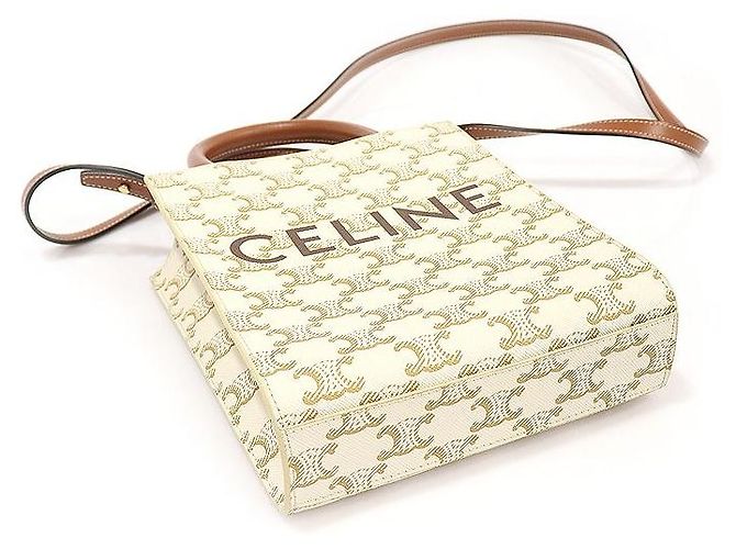 Céline Trio Canvas Kalbsleder Tan Cabas Mini Vertikal Mehrfarben - Ansicht 5