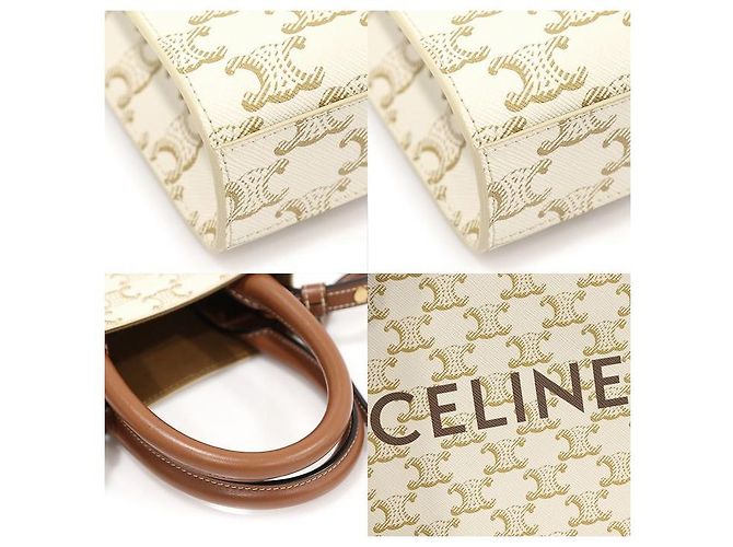 Céline Trio Canvas Kalbsleder Tan Cabas Mini Vertikal Mehrfarben - Ansicht 7