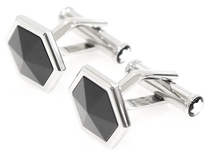 Montblanc Gemelli sartoriali in acciaio onice Nero - vista 3