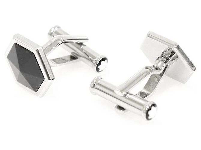 Montblanc Gemelli sartoriali in acciaio onice Nero - vista 4