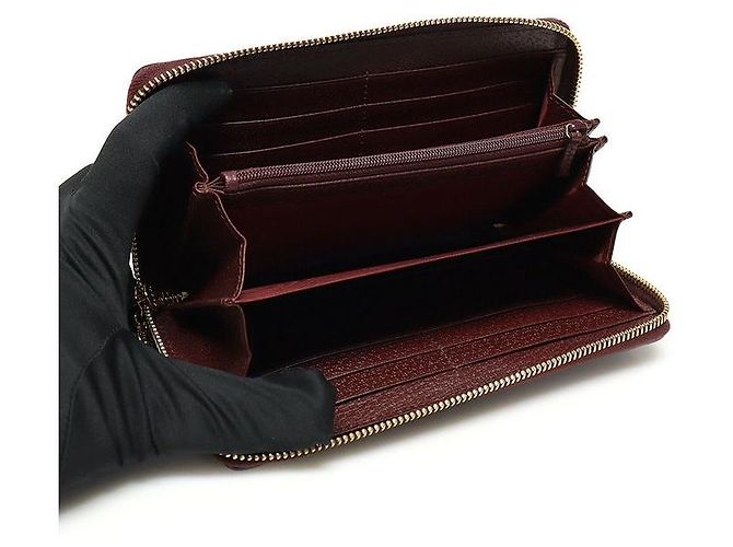 Gucci Bordeaux Leder Ophidia WEB Zip Langbörse Rot - Ansicht 6