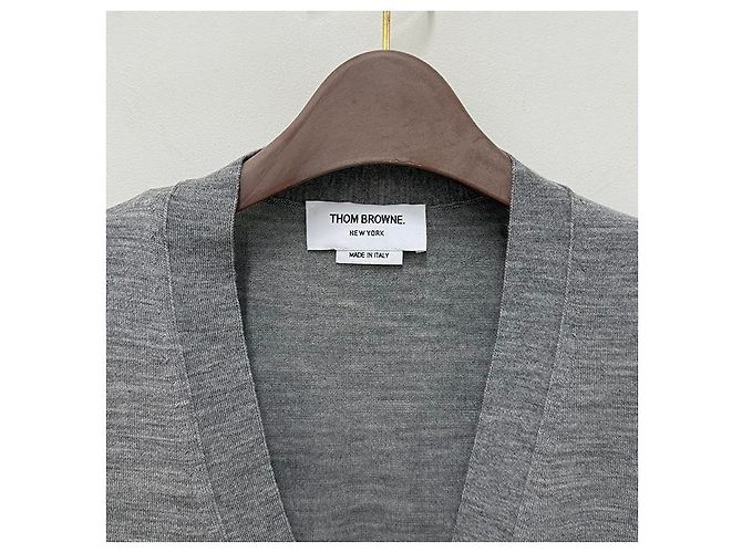 Thom Browne Cardigan aus Merinowolle mit diagonalen Streifen Braun - Ansicht 15