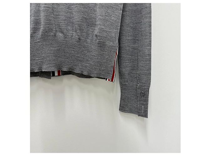 Thom Browne Cardigan aus Merinowolle mit diagonalen Streifen Braun - Ansicht 19