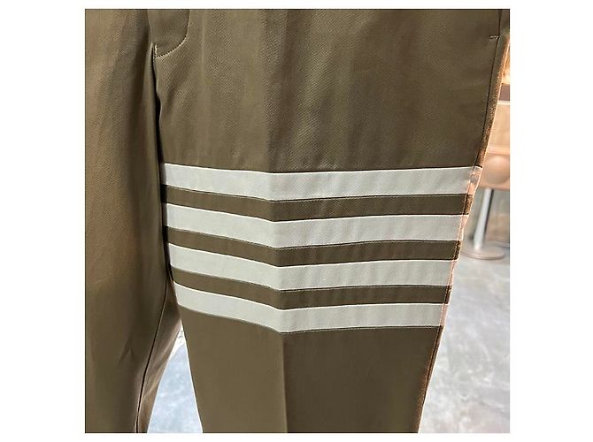 Thom Browne Pantaloni Chino Slim Non Strutturati in Cotone Twill Marrone - vista 10