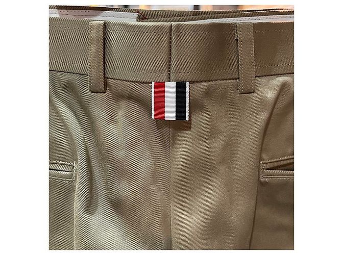 Thom Browne Pantaloni Chino Slim Non Strutturati in Cotone Twill Marrone - vista 11