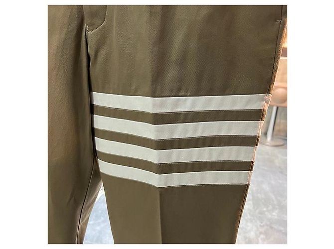Thom Browne Pantaloni Chino Slim Non Strutturati in Cotone Twill Marrone - vista 2