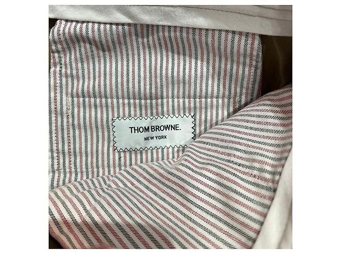 Thom Browne Pantaloni Chino Slim Non Strutturati in Cotone Twill Marrone - vista 5