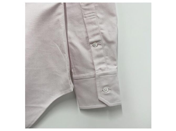 Thom Browne Camicia Oxford Classica con Bracciale a Tre Strisce Rosa - vista 18