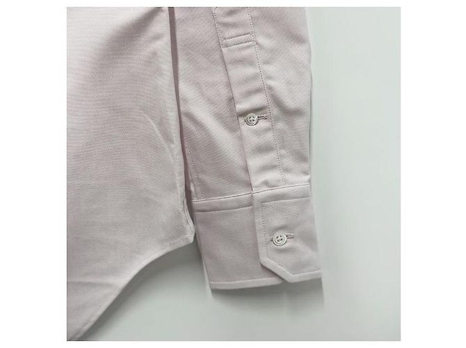 Thom Browne Camicia Oxford Classica con Bracciale a Tre Strisce Rosa - vista 7