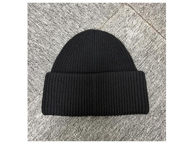 Wollstrickmütze mit großem Acne-Logo-Patch Schwarz - Ansicht 11