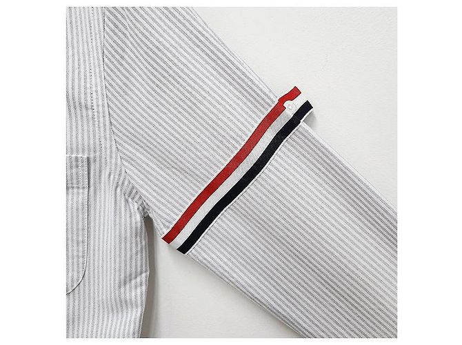 Camicia Oxford a righe con bracciale a tre righe per donna Thom Browne Grigio Medio Marrone - vista 7