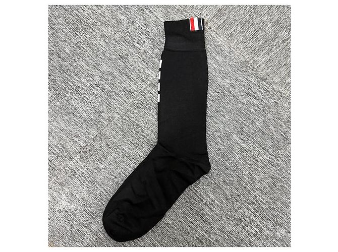 Thom Browne Calze leggere in cotone a metà polpaccio con tre strisce Nero - vista 11