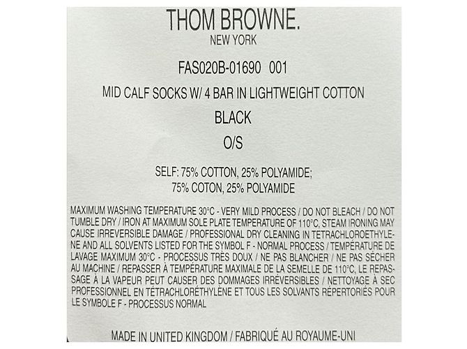 Thom Browne Calze leggere in cotone a metà polpaccio con tre strisce Nero - vista 14