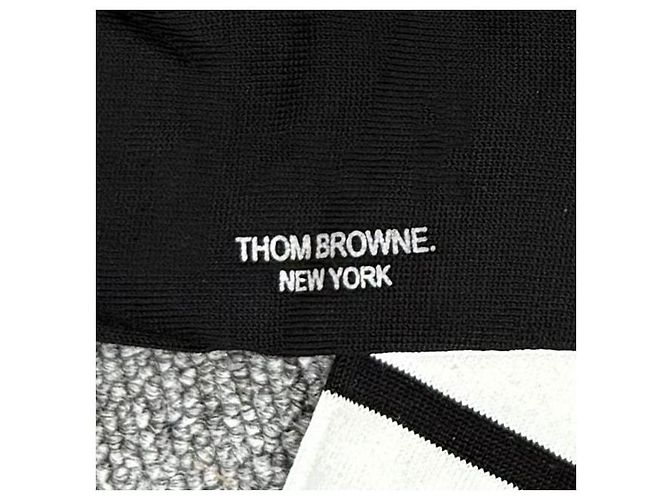 Thom Browne Calze leggere in cotone a metà polpaccio con tre strisce Nero - vista 5