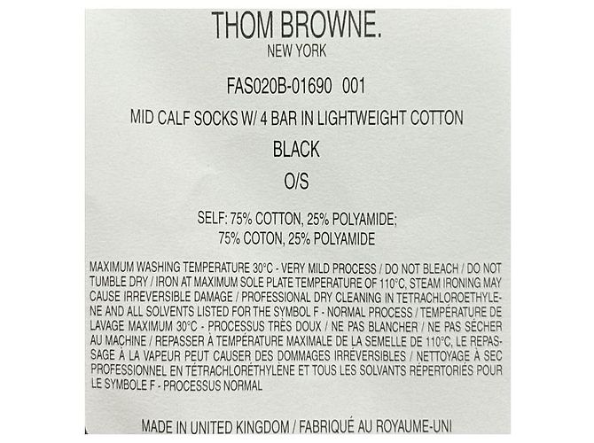 Thom Browne Calze leggere in cotone a metà polpaccio con tre strisce Nero - vista 6