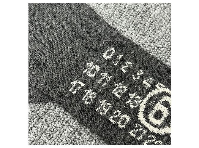 Maison Martin Margiela Wollhandschuh mit Nummernlogo Dunkelgrau Braun - Ansicht 3