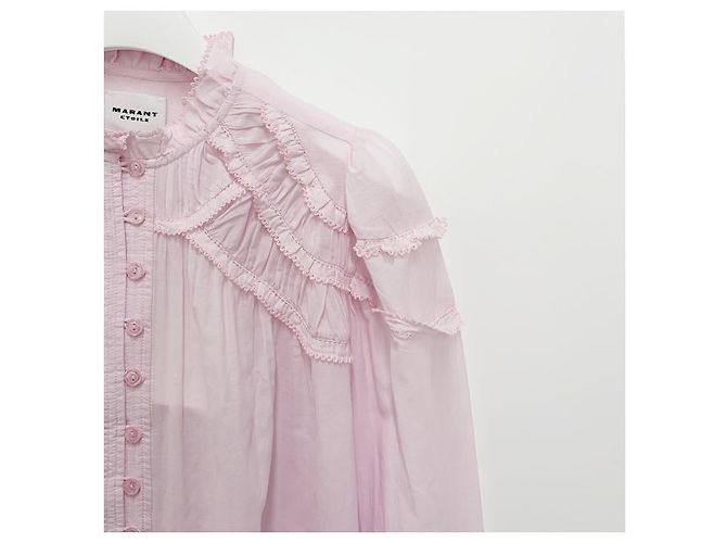 Isabel Marant Blusa Plisada CHRISTA Rosa Claro - vista 13
