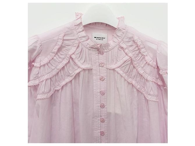 Isabel Marant Blusa Plisada CHRISTA Rosa Claro - vista 3