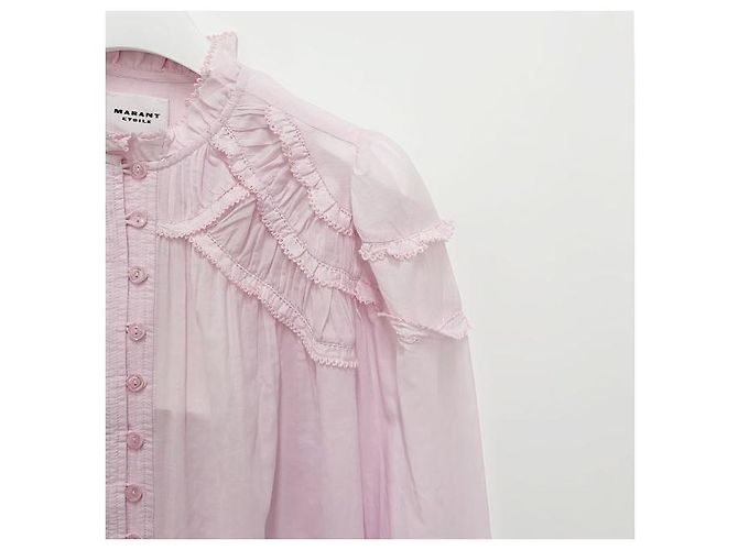Isabel Marant Blusa Plisada CHRISTA Rosa Claro - vista 4