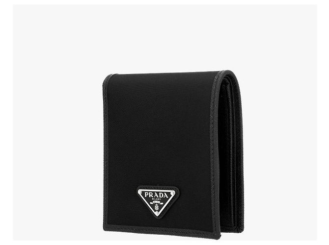 Prada Wallet Nylon Logo Men's Bifold Black - view 5
