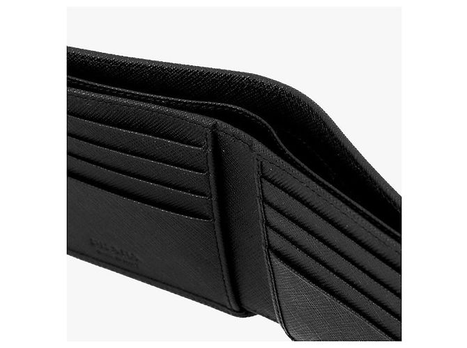 Prada Wallet Nylon Logo Men's Bifold Black - view 8