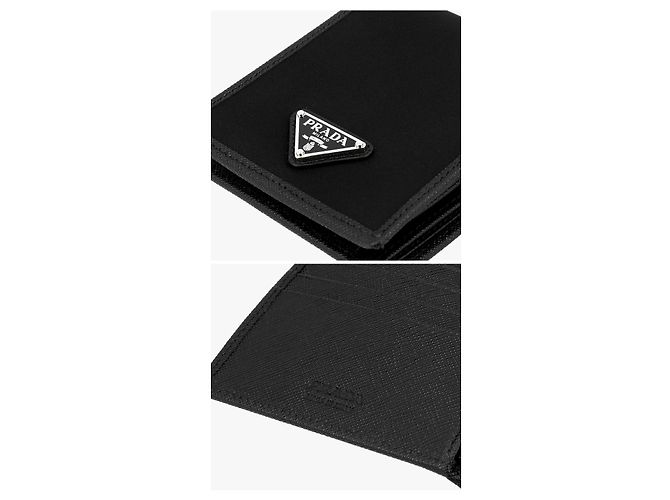 Prada Wallet Nylon Logo Men's Bifold Black - view 9