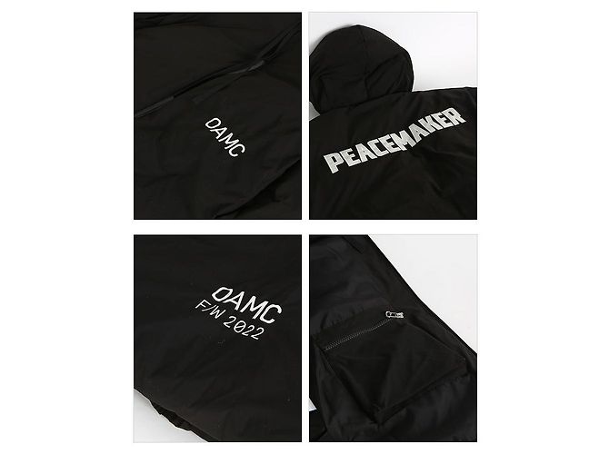 Moncler Jaqueta acolchoada com capuz e estampa de logo OAMC Preto - vista 5