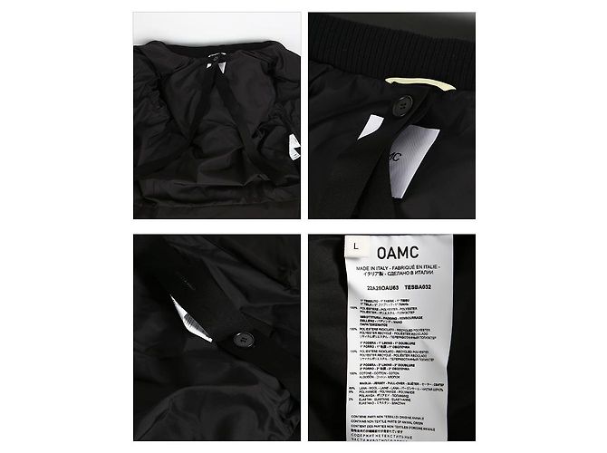 Moncler Jaqueta acolchoada com capuz e estampa de logo OAMC Preto - vista 6